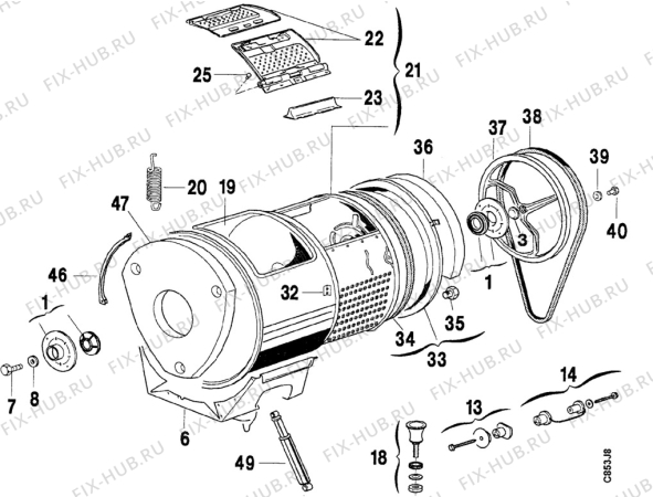 Схема №1 EW924K с изображением Демпфер Aeg 1291350005